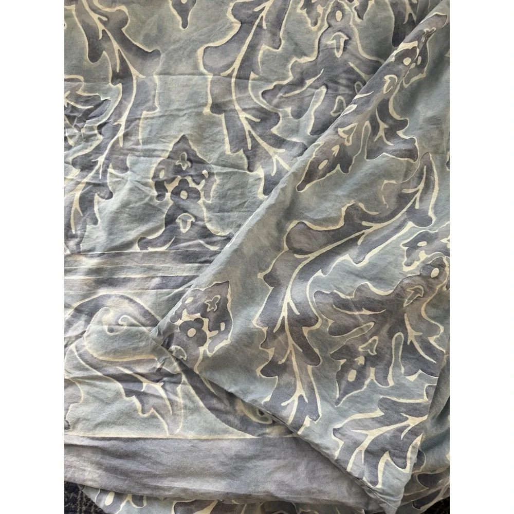 Restoration Hardware Blue Amalfi Rave Queen Size Duvet Cover Set Shams Italy